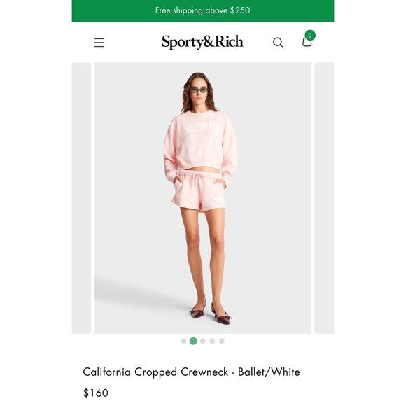 Sporty & Rich California Cropped Crewneck Sweatshirt - Picture 7 of 7